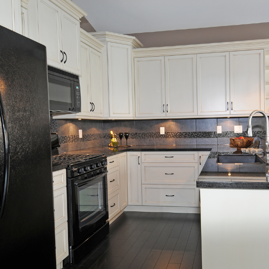 traditional white cabinets